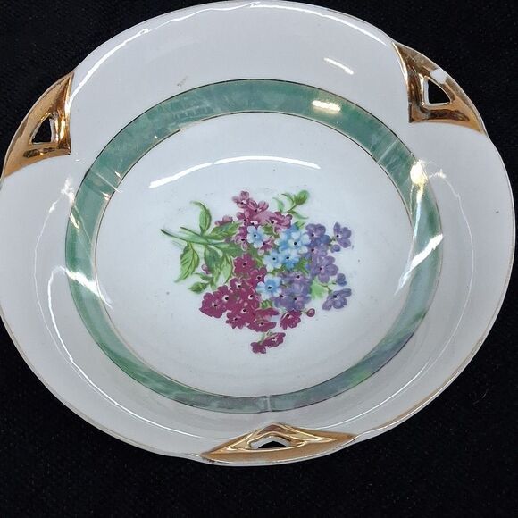 3 pc 14K Gold trim Porcelain Pitcher,bowl,& Plate,Vtg. - Picture 11 of 14